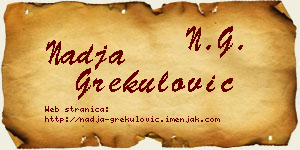 Nadja Grekulović vizit kartica